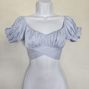 Saints‎ + Secrets Puff Sleeve Cottagecore Crop Top Size S Y2K Balletcore Fairy